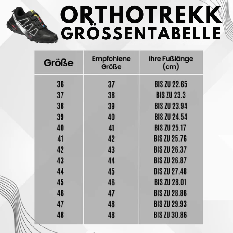OrthoTrekk® - ergonomischer schmerzlindernder Trekking u.- Wanderschuh